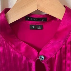 Theory Pink Satin Blouse